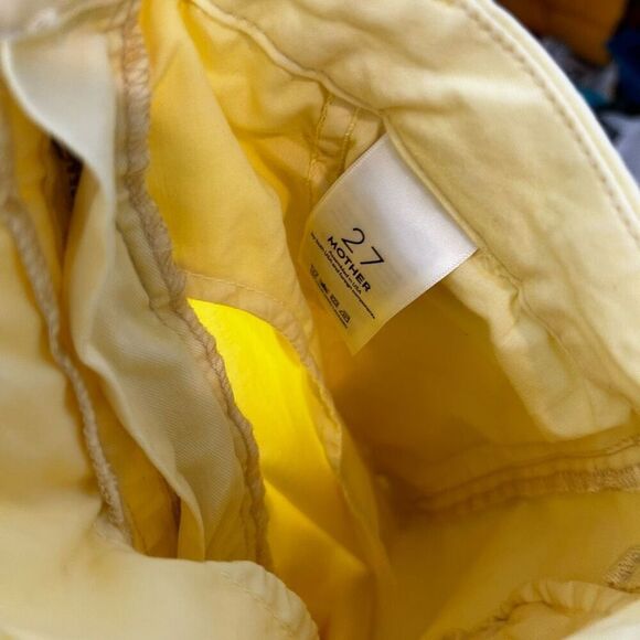 Mother The Roller Prep Pale Yellow Trouser Pants Size 27 Spring Summer Preppy - Picture 10 of 14